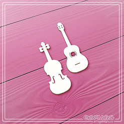 Чипборд "Скрипка и гитара", 2х5,2 см (СкрапМагия)