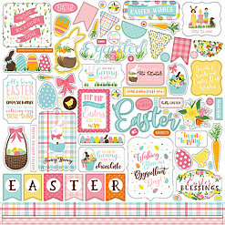 Набор бумаги 30х30 см с наклейками "I love Easter. Я люблю Пасху", 12 листов (Echo Park)