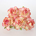 Букет больших кудрявых роз "Розовый с желтым", 4 см, 5 шт (Craft)