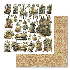 Набор бумаги 30,5х30,5 см "Затерянная среди роз", 12 листов (ScrapMania)