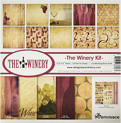 Набор бумаги 30х30 см с наклейками "The winery", 10 листов (Reminisce)