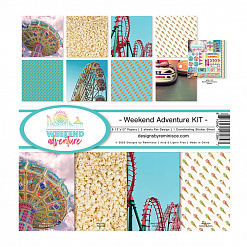Набор бумаги 30х30 см с наклейками "Weekend Adventure", 8 листов (Reminisce)