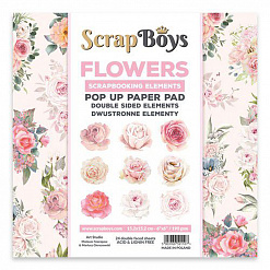 Набор бумаги 15х15 см "Flowers", 24 листа (ScrapBoys)