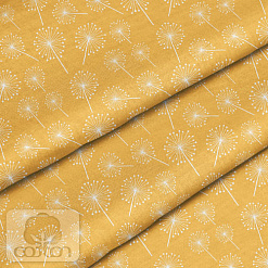Отрез ткани 79х50 см "Одуванчики на жёлтом" (Cotton)