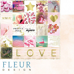 Набор бумаги 20х20 см "Pretty pink", 6 листов (Fleur-design)