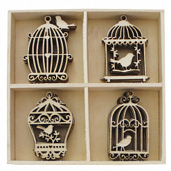 Набор деревянных украшений "Birdcages" (BoBunny)