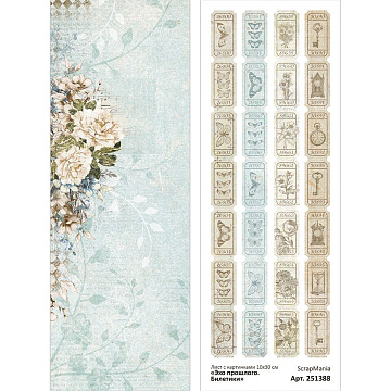 Лист с картинками 10х30 см "Эхо прошлого. Билетики" (ScrapMania)