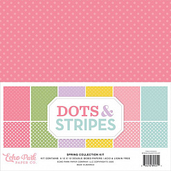 Набор бумаги 30х30 см "Dots & Stripes. Spring", 12 листов (Echo Park)