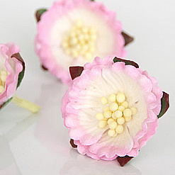 Цветок китайского пиона "Крупные тычинки. Светло-розовый с белым", 1 шт (Craft)