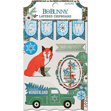 Набор объемных наклеек из плотного картона "Winter Getaway" (BoBunny)