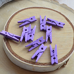 Набор деревянных прищепок "Фиолетовые", 10 шт, 2,5 см