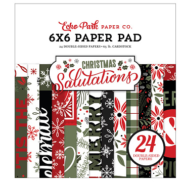 Набор бумаги 15х15 см "Salutations Christmas", 24 листа (Echo Park)