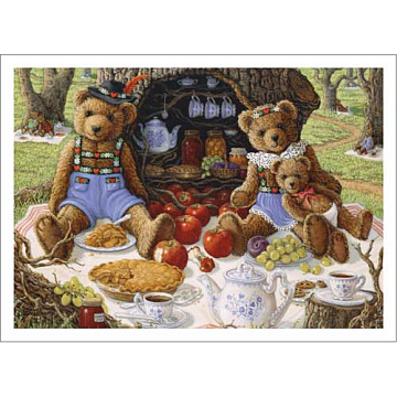 Тканевая карточка "Плюшевая семейка. Пикник" (ScrapMania)