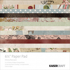 Набор бумаги 16,5х16,5 см с высечками "Cherry tree lane", 40 листов (Kaiser)