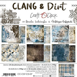 Набор бумаги 20х20 см "Clang & dirt", 24 листа (CraftO'Clock)