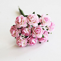 Букет мини розочек "Белые с розовым" (Craft)