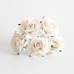 Букет огромных роз "Белый", 4 см, 5 шт (Craft)