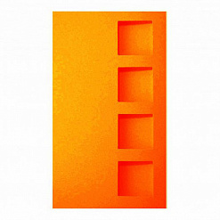 Заготовка для открытки тройная "4 квадрата", оранжевая матовая (Лоза)