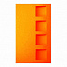 Заготовка для открытки тройная "4 квадрата", оранжевая матовая (Лоза)