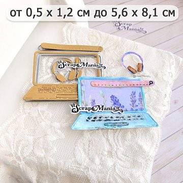 Нож "Школьная жизнь. Ноутбук и наушники", 5,6х8,1 см (ScrapMania)