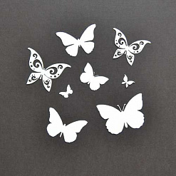 Маленький набор бумажных бабочек "Constellation snow", 8 шт