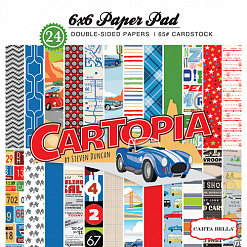 Набор бумаги 15х15 см "CarTopia", 24 листа