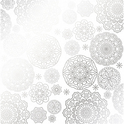 Бумага с фольгированием "Silver Napkins White. Серебряные салфетки на снежном" (Фабрика Декору)FDFMP-18-008)