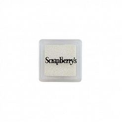 Подушечка чернильная пигментная 2,5х2,5 см, цвет мерцающий белый (ScrapBerry's)