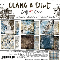 Набор бумаги 15х15 см "Clang & dirt", 24 листа (CraftO'Clock)