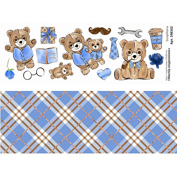 Лист с картинками 10х30 см "Мистер медвежонок" (ScrapMania)