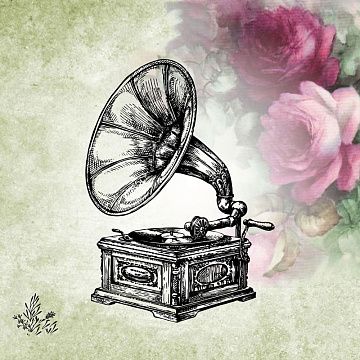 Штамп "Граммофон", 5х7 см (Креатив)