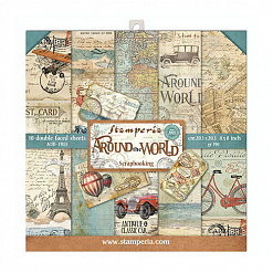 Набор бумаги 20х20 см "Around the world", 10 листов (Stamperia)