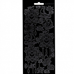 Контурные наклейки "Коньки", лист 10x24,5 см, цвет черный