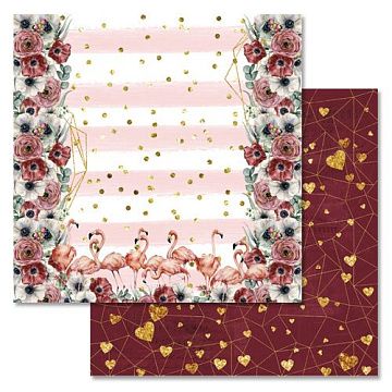 Бумага "Роскошный фламинго. Переплетения любви" (ScrapMania)