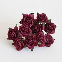 Букет крупных роз "Ягодный", 2 см, 10 шт (Craft)