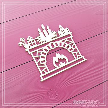 Чипборд "Праздничный камин", 4,1х4,2 см (СкрапМагия)