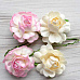 Набор цветов "Розы, белые и бело-розовые", 4 шт (ScrapBerry's)