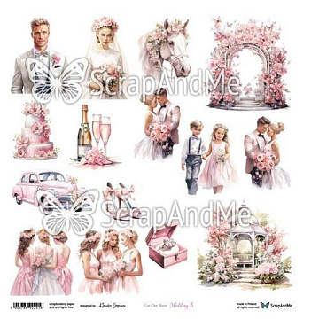 Бумага 30х30 "Pink Roses.Wedding 5" (ScrapAndMe)