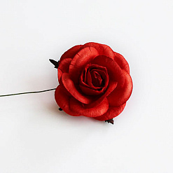 Цветок розы большой "Красный", 5 см, 1 шт (Craft)