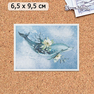 Тканевая карточка "Океания. Дельфин" (ScrapMania)