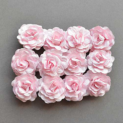 Набор бумажных роз с открытым бутоном "Бургунди. Розовый рассвет", 12 шт (Mr.Painter)