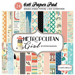 Набор бумаги 15х15 см "Metropolitan girl", 24 листа (Carta Bella)