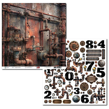 Бумага 30х30 см "Город живет. Труба зовет" (Golden Scrap)