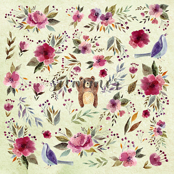 Бумага "Marsala. Marsala flower's" (Summer Studio)
