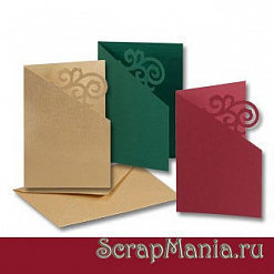 Заготовка для открытки с фигурным элементом, 5 шт. Цвет: красный (Folia)