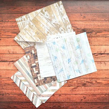 Набор заготовок для открыток 15х15 см "Elements Wood", с конвертами, 6 шт (DoCrafts)