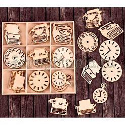 Набор деревянных украшений "Печать времени" (Prima Marketing)