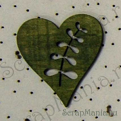Деревянная фигурка "Сердце" светло-зеленая с выточенным рисунком (Rayher)