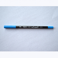 Маркер акварельный двусторонний "Le plume 2", толщина 0,3 мм, цвет голубой (Marvy Uchida)