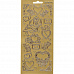 Контурные наклейки "Валентинка", лист 10x24,5 см, цвет золото